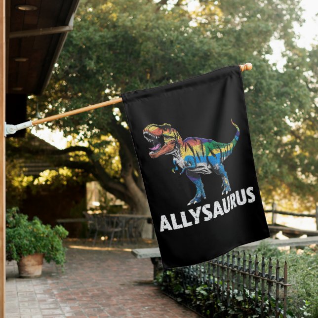 Allysaurus LGBT Dinosaur Rainbow Flag Ally LGBT  (In SItu)