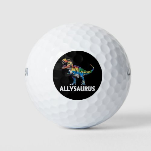 Allysaurus LGBT Dinosaur Rainbow Flag Ally LGBT  Golf Balls