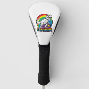 Allysaurus Rainbow Dinosaur Vintage T-Shirt Design Golf Head Cover