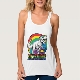 Allysaurus Rainbow Dinosaur Vintage T-Shirt Design Tank Top