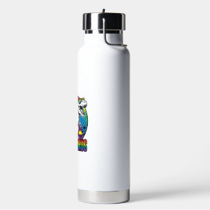 Allysaurus Rainbow Dinosaur Vintage T-Shirt Design Water Bottle