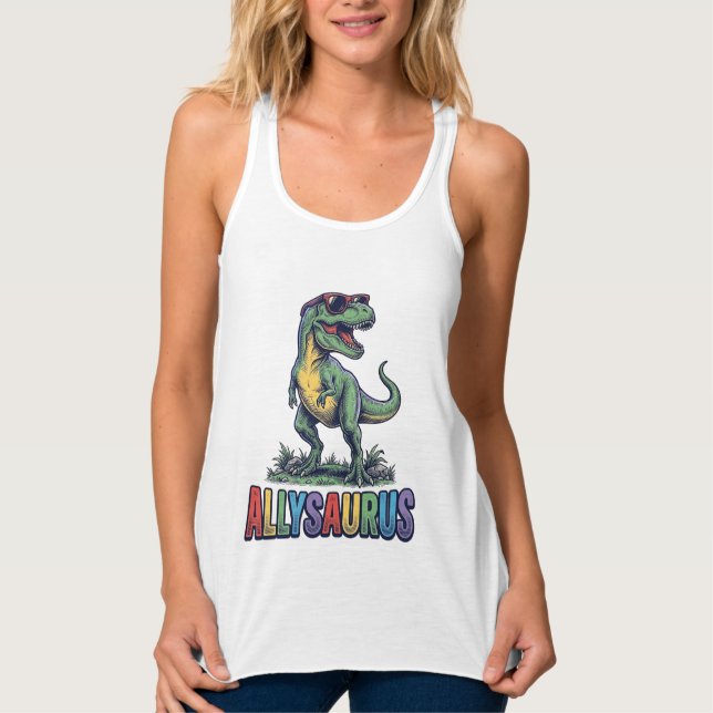 Allysaurus Vintage Dinosaur Sunglasses Shirt Desig (Front)