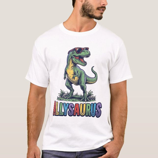 Allysaurus Vintage Dinosaur Sunglasses Shirt Desig (Front)