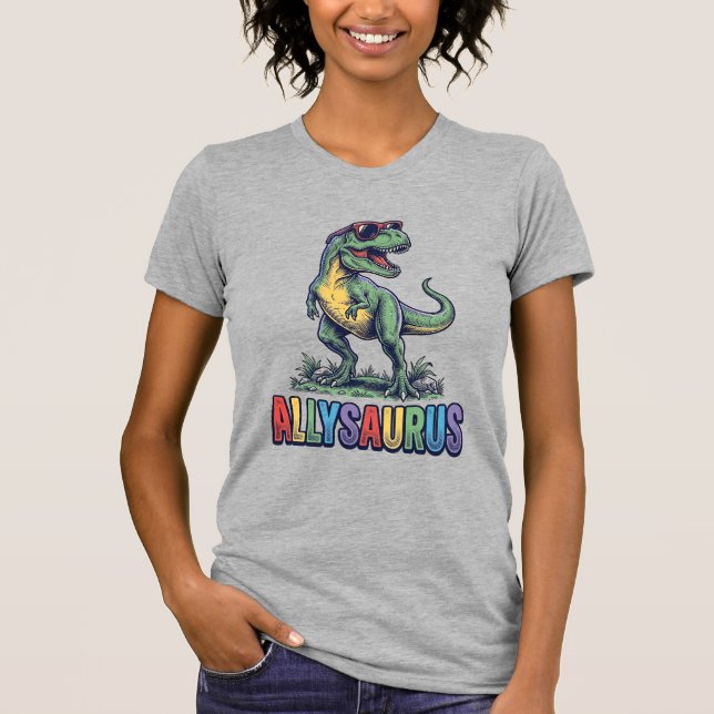 Allysaurus Vintage Dinosaur Sunglasses Shirt Desig (Front)