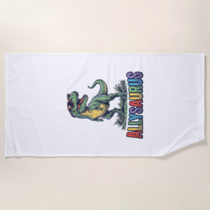 Allysaurus Vintage Dinosaur Sunglasses Shirt Desig Beach Towel