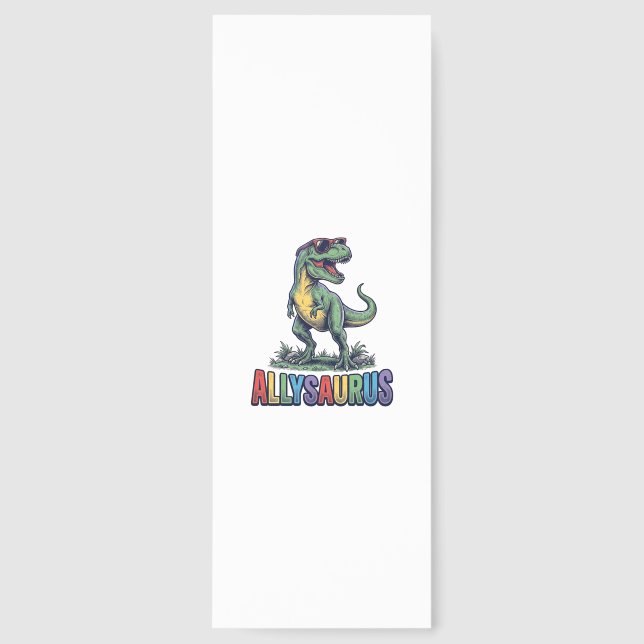 Allysaurus Vintage Dinosaur Sunglasses Shirt Desig Bookmarks (Front)