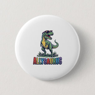 Allysaurus Vintage Dinosaur Sunglasses Shirt Desig Button