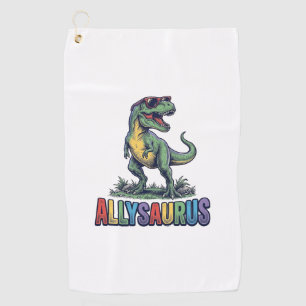 Allysaurus Vintage Dinosaur Sunglasses Shirt Desig Golf Towel
