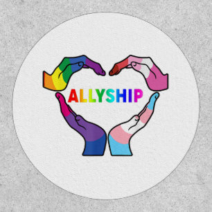 Allyship Heart LGBT Support Protect Kids Rainbow F Patch