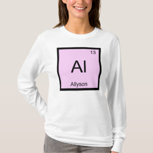 Allyson Name Chemistry Element Periodic Table T-Shirt