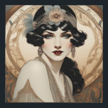 Alma A Beautiful Art Deco Woman Faux Canvas Print<br><div class="desc">Alma is a beautiful Art Deco flapper. She has a beautiful head piece and flapper dress. A gorgeous flashback to a bygone era.</div>