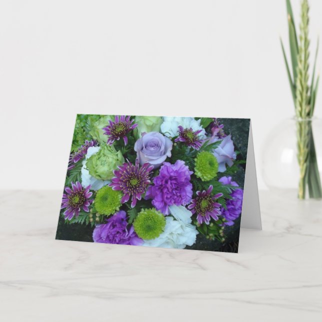 Alma Blooms Purple Bouquet Card (Front)