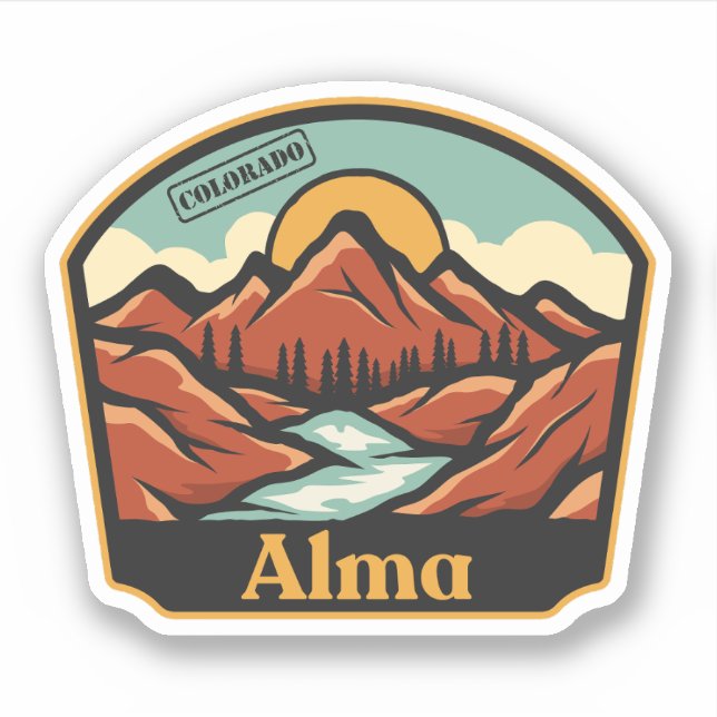 Alma, Colorado Sticker (Front)