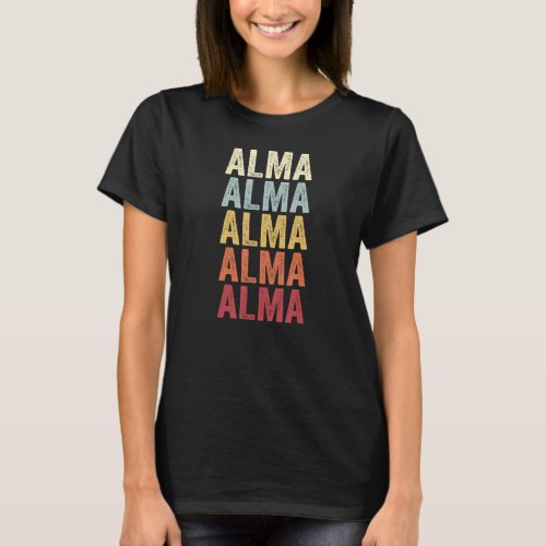 Alma Georgia Alma GA Retro Vintage Text T_Shirt