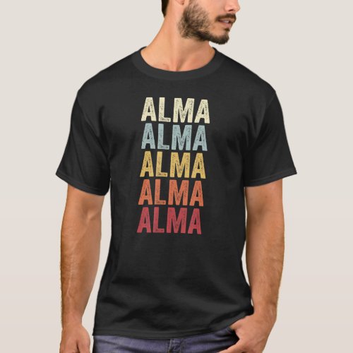 Alma Georgia Alma GA Retro Vintage Text T_Shirt