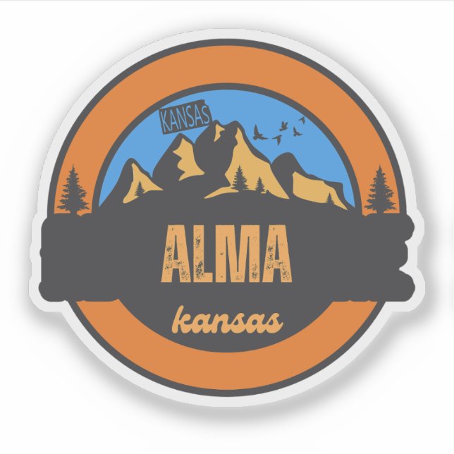 Alma, Kansas Sticker (Front)