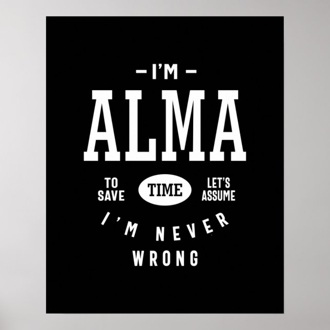 Alma Personalized Name Birthday Poster (Front)