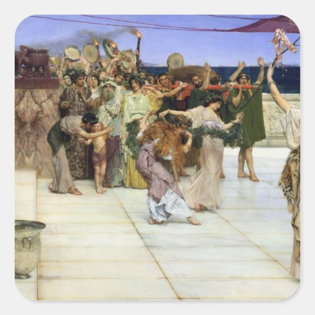 Alma-Tadema |A Dedication to Bacchus Square Sticker (Front)
