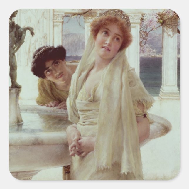 Alma-Tadema | A Difference of Opinion Square Sticker (Front)