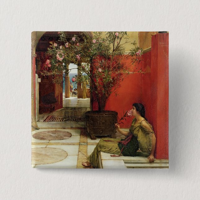 Alma-Tadema | An Oleander, 1882 Pinback Button (Front)