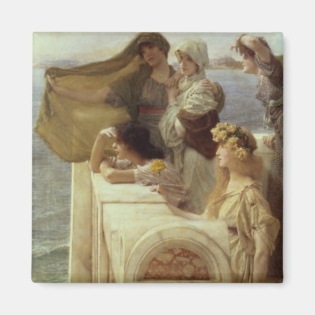Alma-Tadema | At Aphrodite's Cradle, 1908 Magnet (Front)