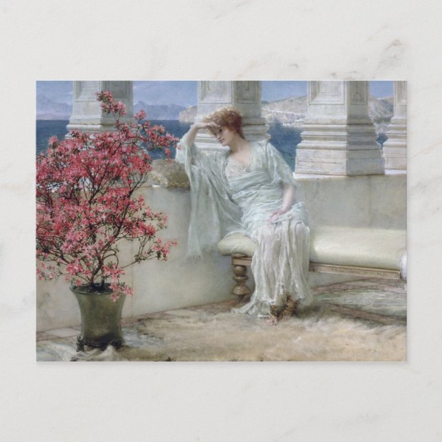 Alma-Tadema | Her eyes are with her thoughts? Postcard (Front)