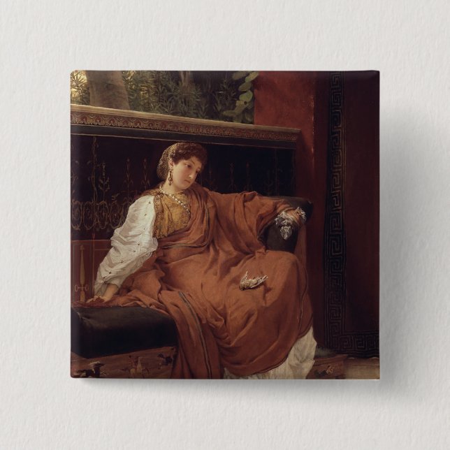 Alma-Tadema | Lesbia Weeping over a Sparrow Button (Front)