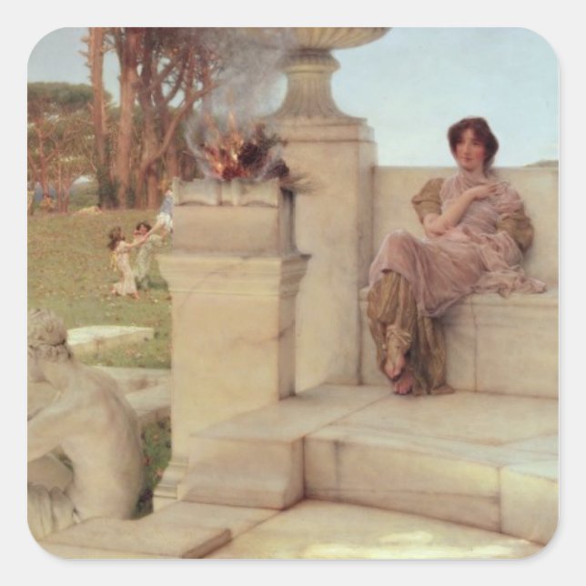 Alma-Tadema | The Voice of Spring, 1908 Square Sticker (Front)