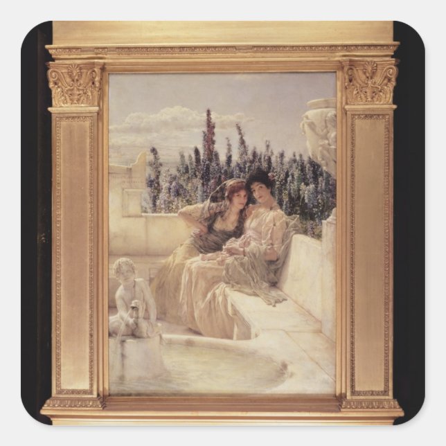 Alma-Tadema | Whispering Noon, 1896 Square Sticker (Front)