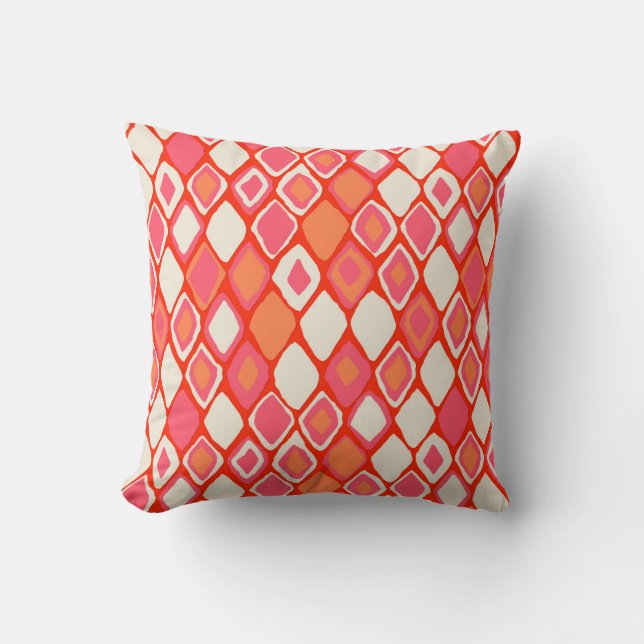 Almas diamond ikat fire throw pillow (Front)