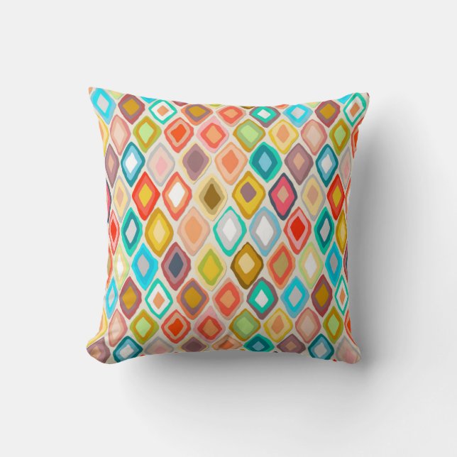 Almas diamond ikat light throw pillow (Front)