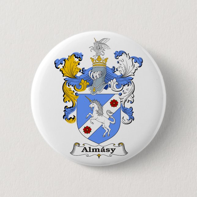 Almasy 3 Family Hungarian Coat of Arms Pinback Button (Front)