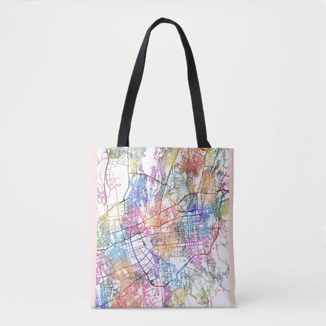 Almaty Kazakhstan City Map Tote Bag (Front)