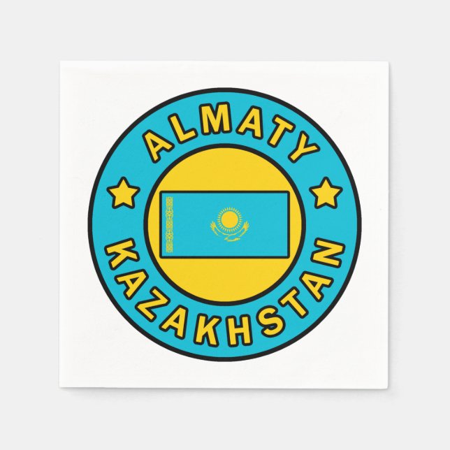 Almaty Kazakhstan Napkins (Front)