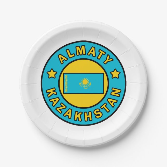 Almaty Kazakhstan Paper Plates (Front)