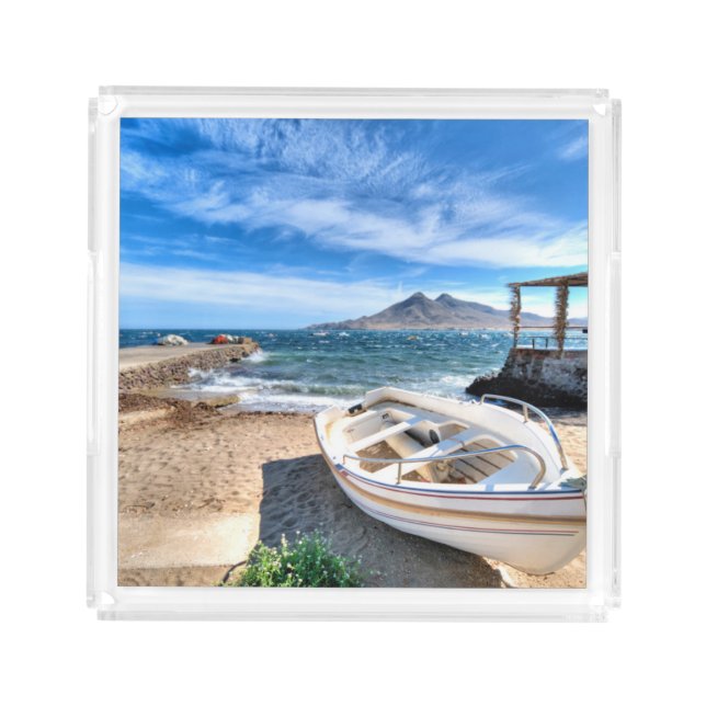 Almería, La Isleta Del Moro | Mar Mediterráneo Acrylic Tray (Front)