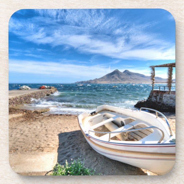 Almería, La Isleta Del Moro | Mar Mediterráneo Drink Coaster (Front)