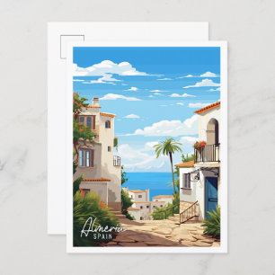 Almeria Spain Art vintage travel illustration Postcard