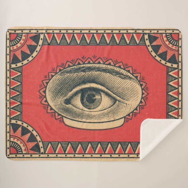 almighty eye of wisdom print sherpa blanket (Front (Horizontal))