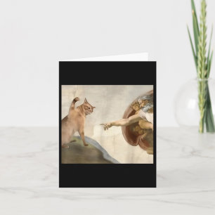 Almighty Slap Funny Cat God Creation Of Adam Meme  Card