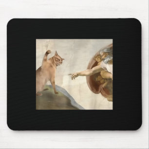 Almighty Slap Funny Cat God Creation Of Adam Meme Mouse Pad