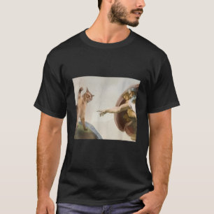 Almighty Slap Funny Cat God Creation Of Adam Meme T-Shirt