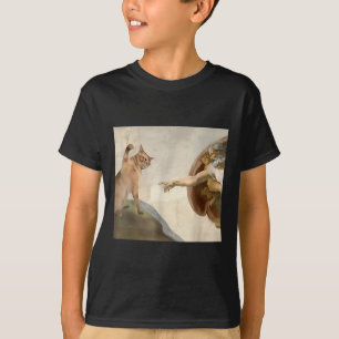 Almighty Slap Funny Cat God Creation Of Adam Meme  T-Shirt