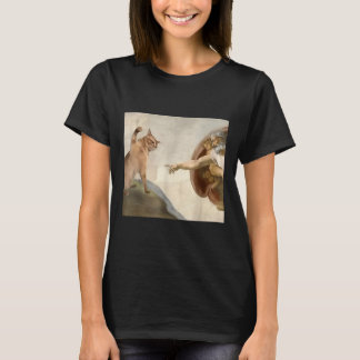 Almighty Slap Funny Cat God Creation Of Adam Meme  T-Shirt