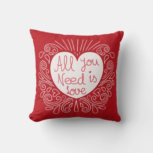 Almofada All You Need is Love 406 cm x 406 cm Throw Pillow