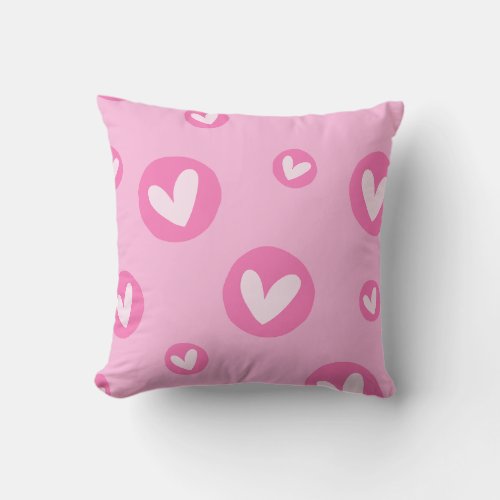 Almofada Decorativa Moderna Corações Rosa Throw Pillow