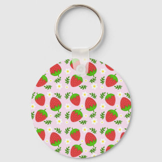 Almofada fofa continuous design strawberries botto keychain