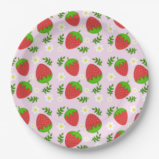 Almofada fofa continuous design strawberries botto paper plates