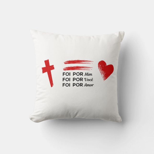 Almofada God fought for me Throw Pillow (Front)