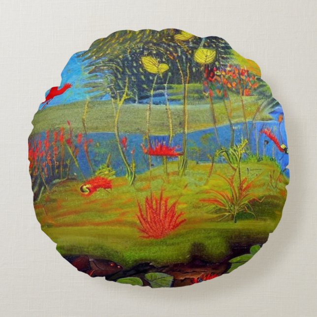 Almofada Image: Somewhere a lake. Round Pillow (Front)